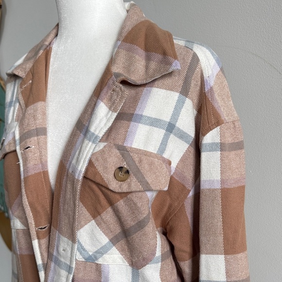 Aeropostale Multicolor Plaid Flannel Shacket - Picture 8 of 14
